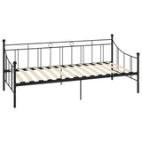 284669 DayBed Frame without Mattress Black Metal 90x200 cm
