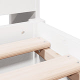 Bookcase Bed without Mattress White 140x190 cm Solid Wood Pine 3322922