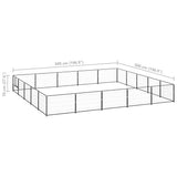 Dog Kennel Black 25 m Steel 3082157