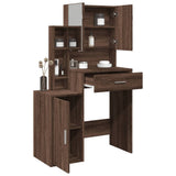 Dressing Table with Cabinet Brown Oak 80x35x132 cm 848240