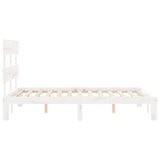 Bed Frame without Mattress White 120x200 cm Solid Wood Pine 3193527