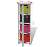 Storage Rack with Multi-colour Baskets Paulownia Wood 241540