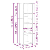 Bookcase Grey Sonoma 40x30x152 cm Engineered Wood 857881
