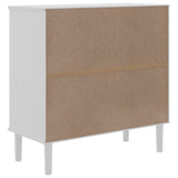 Sideboard SENJA Rattan Look White 80x35x80 cm Solid Wood Pine 358032