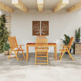 Garden Dining Set Folding 5 pcs Brown Solid Acacia Wood 3375619