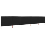 5-panel Wind Screen Fabric 600x120 cm Black 47164