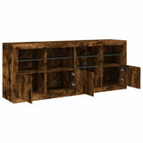 Sideboard with LED Lights Smoked Oak 164x37x67 cm 3209055