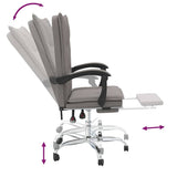 Reclining Office Chair Taupe Fabric 349749