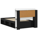 Bed Frame with Storage Black 100 x 200 cm Engineered Wood 3433447