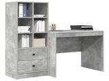 Desk with Drawer with Shelf with Storage 2 pcs Concrete Grey 3337356