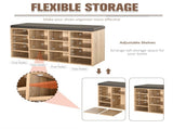 Multi-Storage Shoe Rack w/ 14 Compartments Cushion Moving Shelves Solid Frame Foot Pads Home Office T3398P344820
