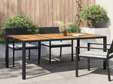Garden Table Black 150 x 90 x 75 cm Poly Rattan 362544