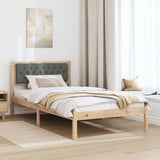Bed Frame with Headboard Dark Grey 100 x 200 cm Solid Pine Wood 878210