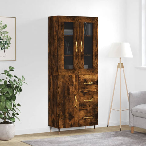 Highboard Smoked Oak 69.5x34x180 cm Engineered Wood 3198454