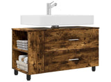 Bathroom Vanity Unit Smoked Oak 80 x 35 x 60 cm Engineered Wood 889390