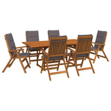 Outdoor Dining Set with Parasol 8 pcs Anthracite 3438552