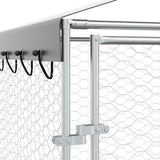 Outdoor Dog Kennel with Roof Silver 3x6x2.5 m Galvanised Steel 3190488