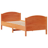Bed Frame without Mattress Wax Brown 90x190 cm Single Solid Wood Pine 3301811
