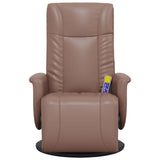 Massage Recliner Chair with Footrest Brown Faux Leather 356514