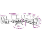 Garden Sofa Set with Cushion 9 pcs Black Aluminium 3378875