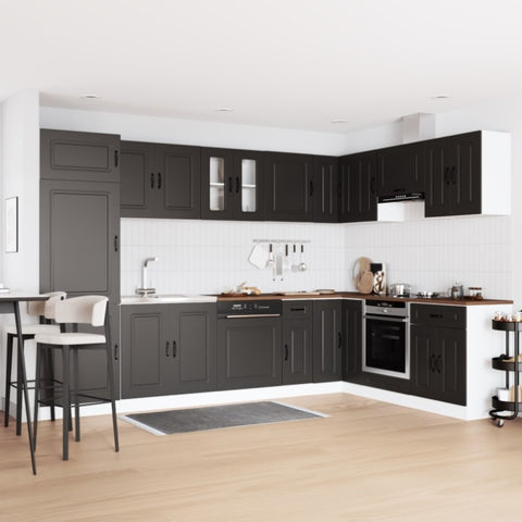 Kitchen Cabinet with Door Kalmar 2 pcs Black 80 x 46 x 81.5 cm 3315002