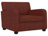 Armchair Antique Shiny Brown Faux Leather 42043440