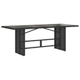 7 Piece Garden Dining Set with Cushions Black Poly Rattan 3212488