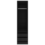Wardrobe with Drawers Black 50x50x200 cm Engineered Wood 800613