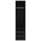 Wardrobe with Drawers Black 50x50x200 cm Engineered Wood 800613