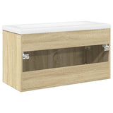 Bathroom Sink Cabinet with Built-in Basin Sonoma Oak 3324985