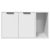 Cat Litter Box Enclosure White 80x50x45 cm Engineered Wood 857733