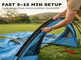 4 Person Easy Setup Family Camping Tent with 2 Rooms, Waterproof Tunnel Tent w/ Sewn In Groundsheet, T3398P554305