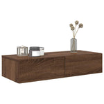 ZNTS Wall Shelf with Drawers Brown Oak 80x33x17 cm Engineered Wood 859983