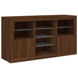 Sideboard with LED Lights Brown Oak 123x37x67 cm 3209085