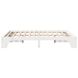 Bed Frame White 160 x 200 cm Solid Pine Wood 872939