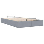 Ottoman Bed Frame without Mattress Light Grey Double Fabric 3310919