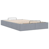 Ottoman Bed Frame without Mattress Light Grey Double Fabric 3310919