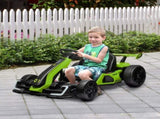 24V Electric Go Kart for Kids with Adjustable Seat for 6-12 Years, Green T3398P422372
