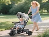 6 in 1 Foldable Kids Trike with Adjustable Parent Handle & Canopy for Ages 1-5, Grey T3398P378918