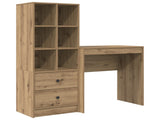 Desk with Drawer with Shelf with Storage 2 pcs Artisan Oak 3337312