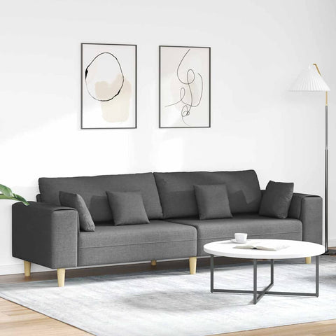 Fabric Sofa with Cushion Dark Grey 208 cm Fabric 3335144