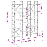 Bookshelf Grey Sonoma 127.5x28.5x172.5 cm Engineered Wood 838871