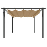 Garden Gazebo with Retractable Roof 4x3 m Taupe 318539