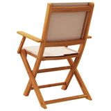 Folding Garden Chairs 4 pcs Taupe Fabric and Solid Wood 3214580