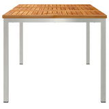 Dining Table 150x90x75 cm Solid Teak Wood and Stainless Steel 42006188