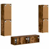 TV Cabinet Set 6 pcs Smoked Oak Engineered Wood 3409128