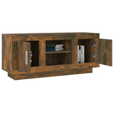 TV Cabinet Smoked Oak 102x35x45 cm Engineered Wood 817225