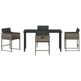 Garden Dining Set 5 pcs Grey Poly Rattan 3380722