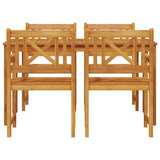 Garden Dining Set 5 pcs Brown Solid Acacia Wood 3375650