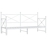 Daybed with Trundle without Mattress White 90x190 cm Steel 4104688